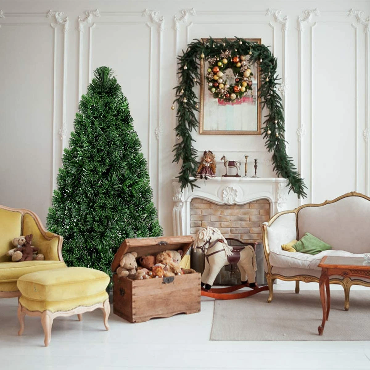 Costway 150cm Künstlicher Halber Weihnachtsbaum 4 Costway 150cm Künstlicher Halber Weihnachtsbaum – Bild 2