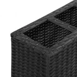 VidaXL Garten-Hochbeet - vidaXL Garten-Hochbeet mit 4 Töpfen 80x22x79 cm Poly Rattan Schwarz -Günstiges Deko Geschäft a31ad410e52244d0ad34834362d7cc3b