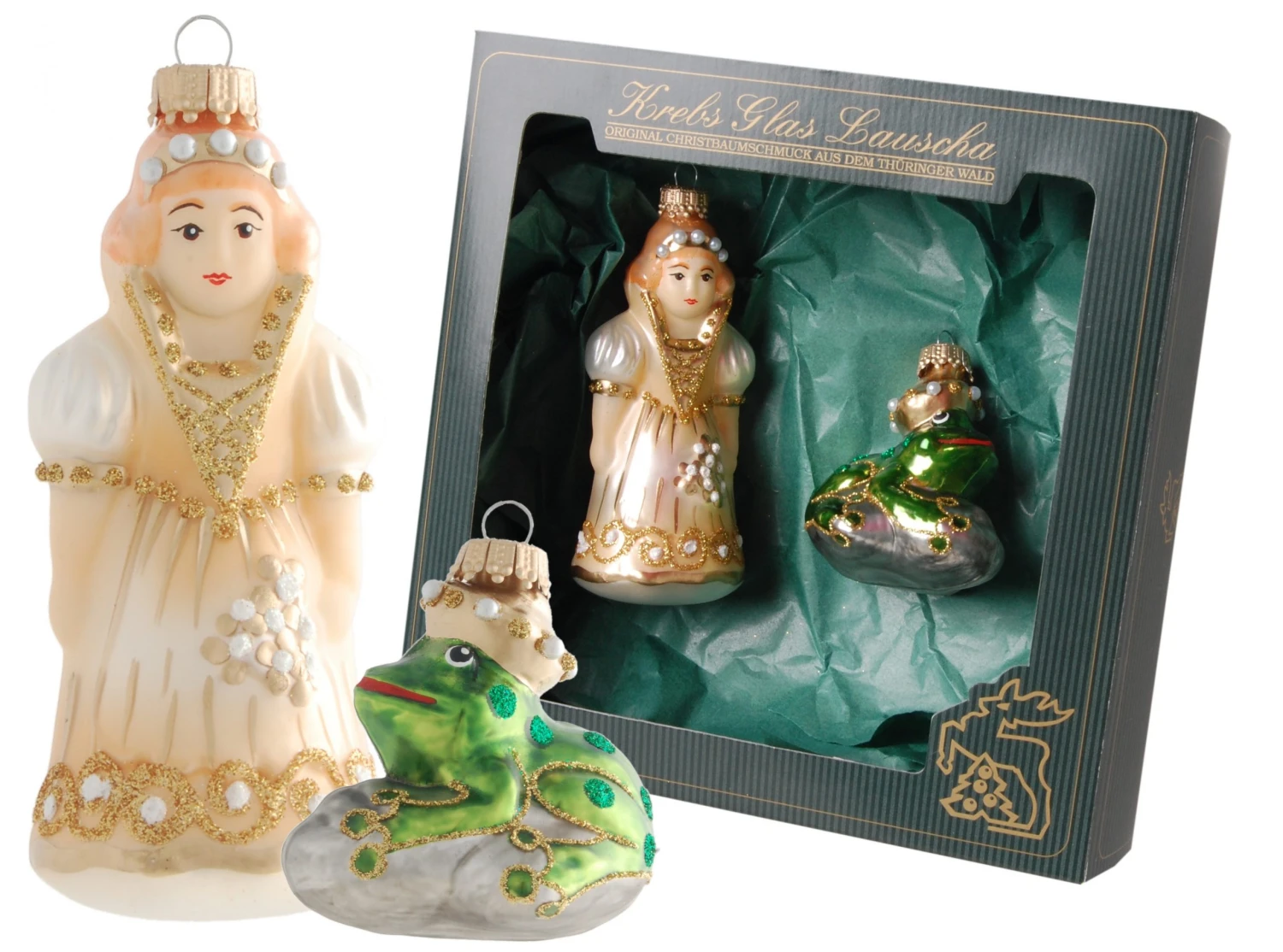 Krebs Glas Lauscha 6-11cm Märchenset Der Froschkönig 3 Krebs Glas Lauscha 6-11cm Märchenset Der Froschkönig