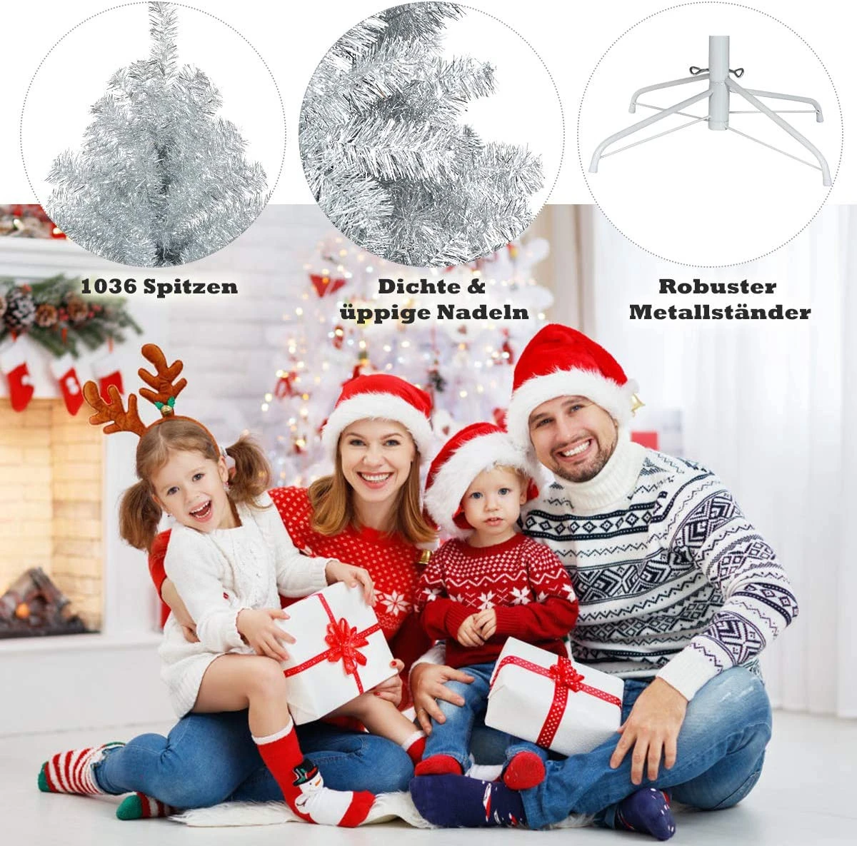 Costway 180cm Künstlicher Weihnachtsbaum 6 Costway 180cm Künstlicher Weihnachtsbaum – Bild 4