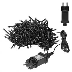 Home&Styling Collection Lichtvorhang LED 2m Schwarz Warmweiß - Schwarz - 14 x 9 x 17 cm