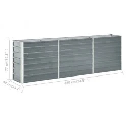 VidaXL Garten-Hochbeet Verzinkter Stahl Grau - vidaXL Garten-Hochbeet Verzinkter Stahl 240×40×77 cm Grau -Günstiges Deko Geschäft a5b47361a1704793af7f8a1199674f23
