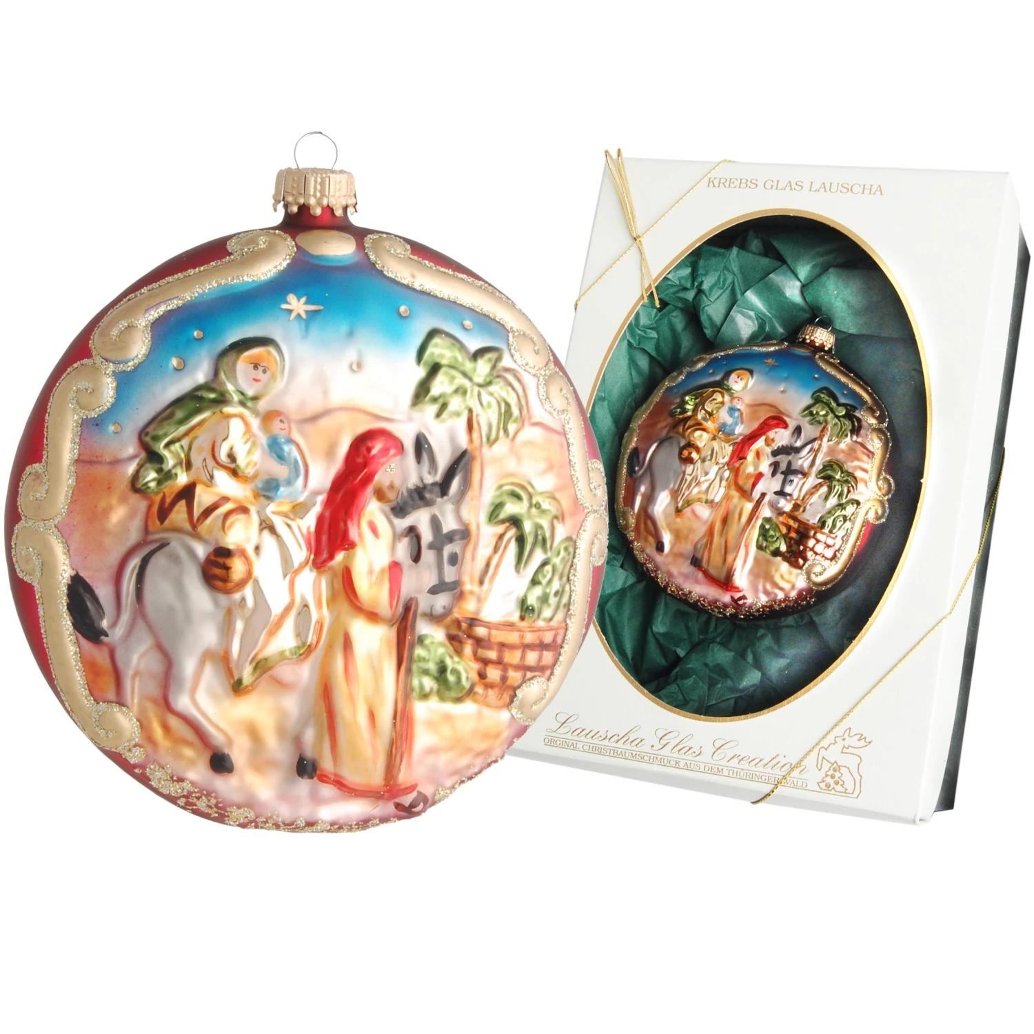 Krebs Glas Lauscha 12cm Taler Reise nach Bethlehem aus Glas 3 Krebs Glas Lauscha 12cm Taler Reise nach Bethlehem aus Glas