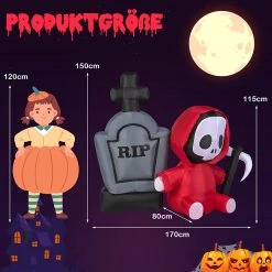 Costway Halloween Aufblasbarer Geist -Günstiges Deko Geschäft a95d88af2da947cd85644cfe19687b21