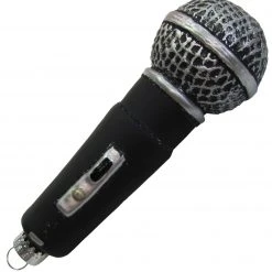 Krebs Glas Lauscha Silber/Schwarz 12cm Mikrofon aus Glas