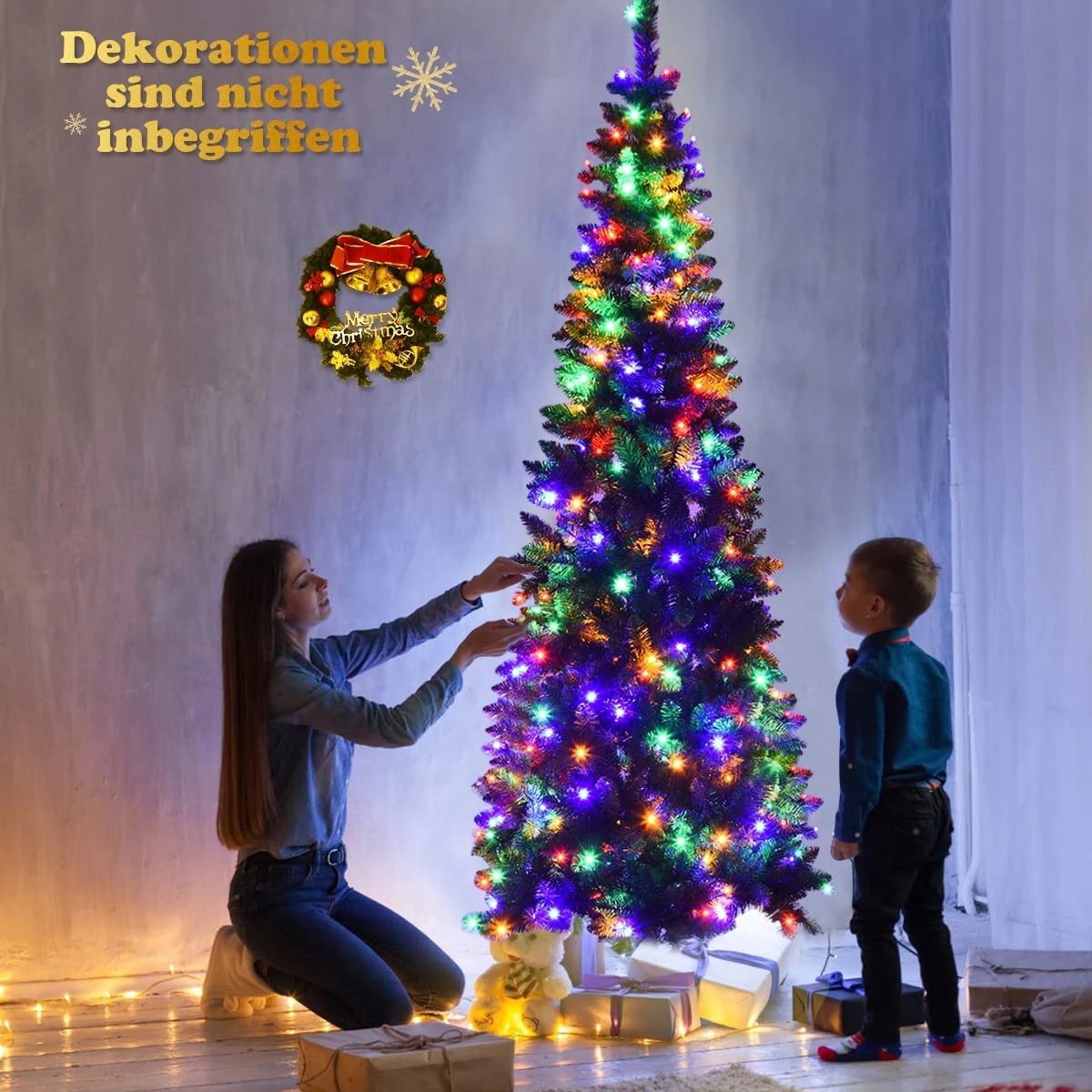 Costway 225cm LED Künstlicher Weihnachtsbaum 4 Costway 225cm LED Künstlicher Weihnachtsbaum – Bild 2