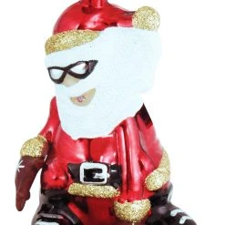 Krebs Glas Lauscha Weihnachtsmann auf Snowboard 12cm