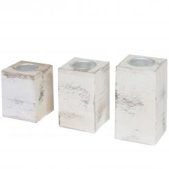 Teelichthalter HWC-C58 (3-Teilig) - Reinweiß