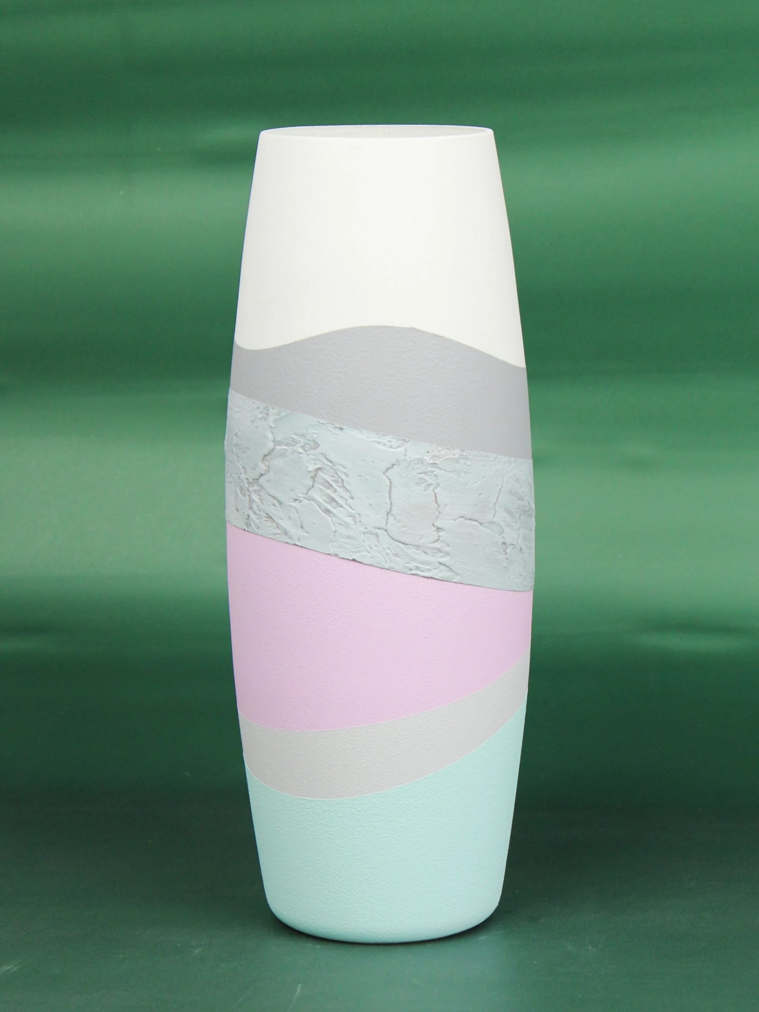 7ART Handbemalte Glasvase - Tischvase aus Glas 30 cm 4 7ART Handbemalte Glasvase - Tischvase aus Glas 30 cm – Bild 2