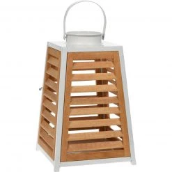 Home&Styling Collection Laterne mit Metallrahmen, Bambus