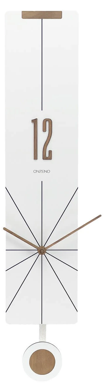 ONZENO Design Wanduhr THE WHITE PENDULUM. 3 ONZENO Design Wanduhr THE WHITE PENDULUM.