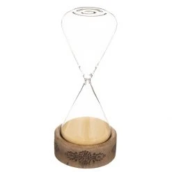 Atmosphera Créateur d'intérieur Deko-Sanduhr, Glas, mit Holzbasis, 22 cm
