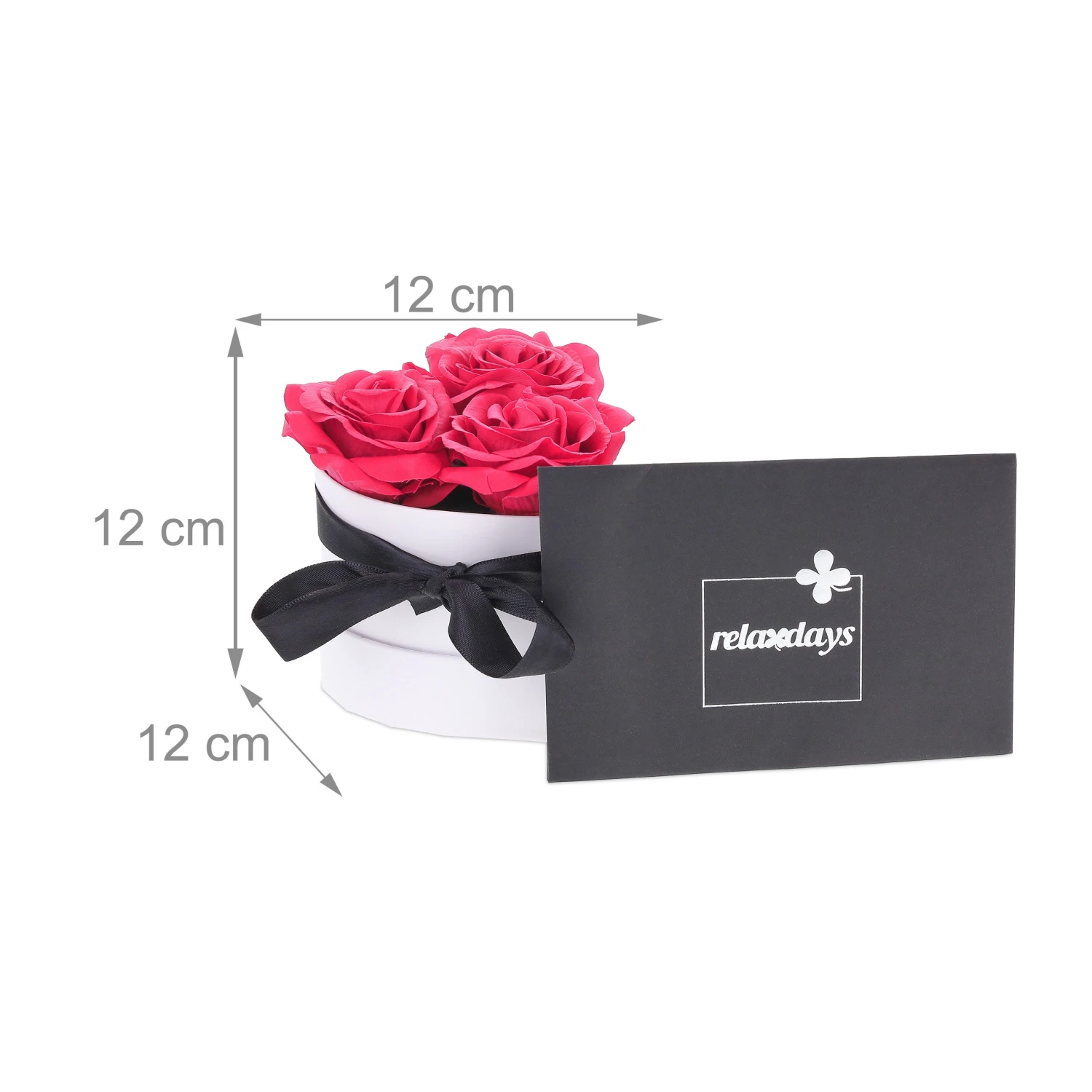 Relaxdays Weiße Rosenbox mit 3 Rosen 11 Relaxdays Weiße Rosenbox mit 3 Rosen – Bild 9
