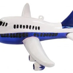 Krebs Glas Lauscha Blau/Weiß Flugzeug 17cm aus Glas