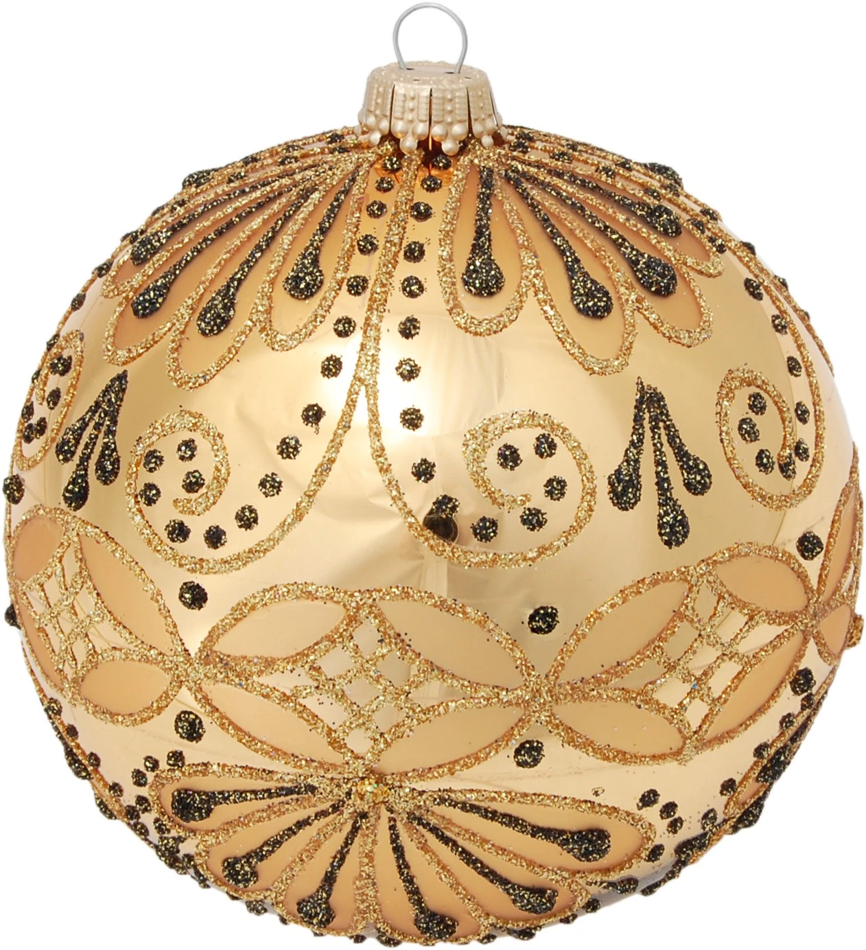 Krebs Glas Lauscha Gold matt 10cm Glaskugel 3 Krebs Glas Lauscha Gold matt 10cm Glaskugel