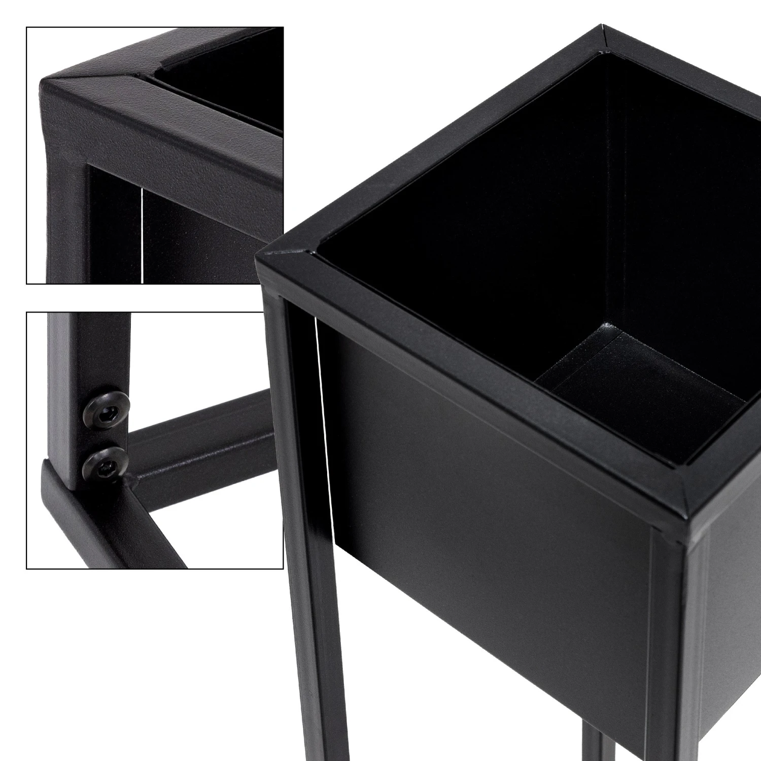 ML-Design 2er Set Blumenständer, schwarz - 21 x 21 cm 6 ML-Design 2er Set Blumenständer, schwarz - 21 x 21 cm – Bild 4