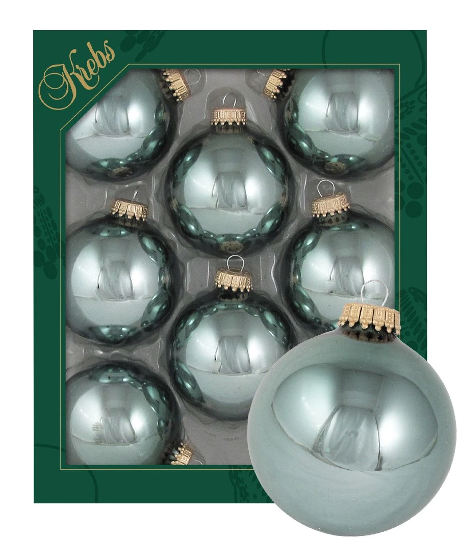 Krebs Glas Lauscha Kiwigrün glänzend 7cm Glaskugeln uni 3 Krebs Glas Lauscha Kiwigrün glänzend 7cm Glaskugeln uni