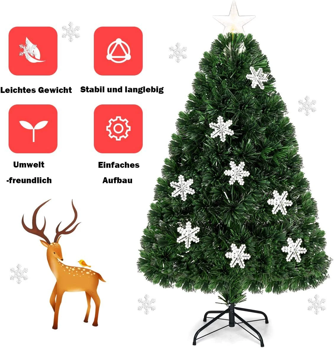 Costway 120cm Künstlicher Halber Weihnachtsbaum 5 Costway 120cm Künstlicher Halber Weihnachtsbaum – Bild 3