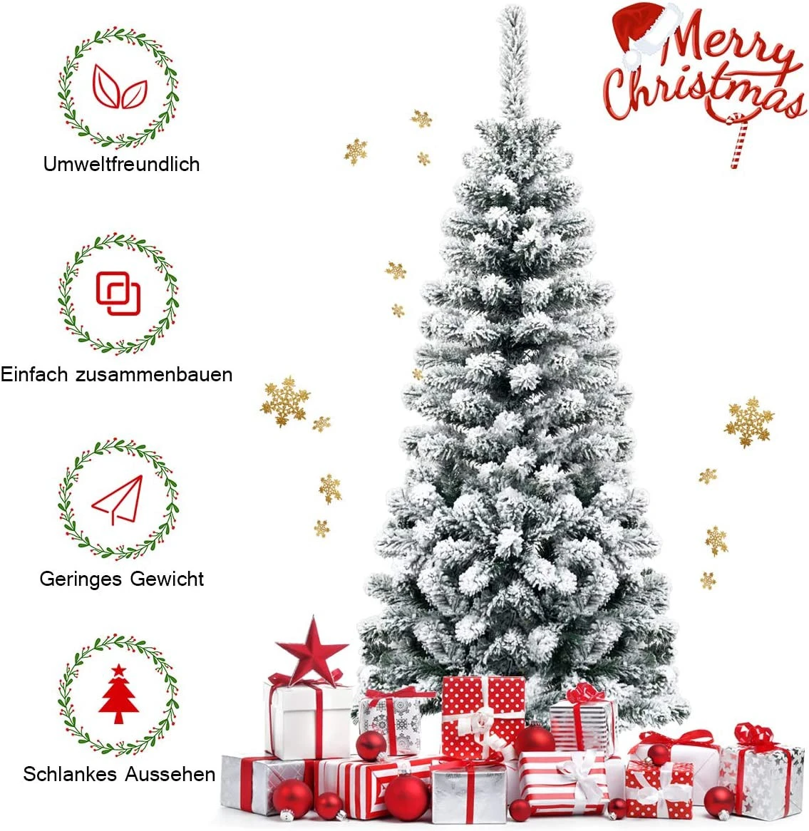Costway 135cm Künstlicher Weihnachtsbaum 6 Costway 135cm Künstlicher Weihnachtsbaum – Bild 4