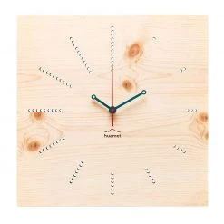 KUNSTLOFT Design Wanduhr Azuhr Zirbe eckig