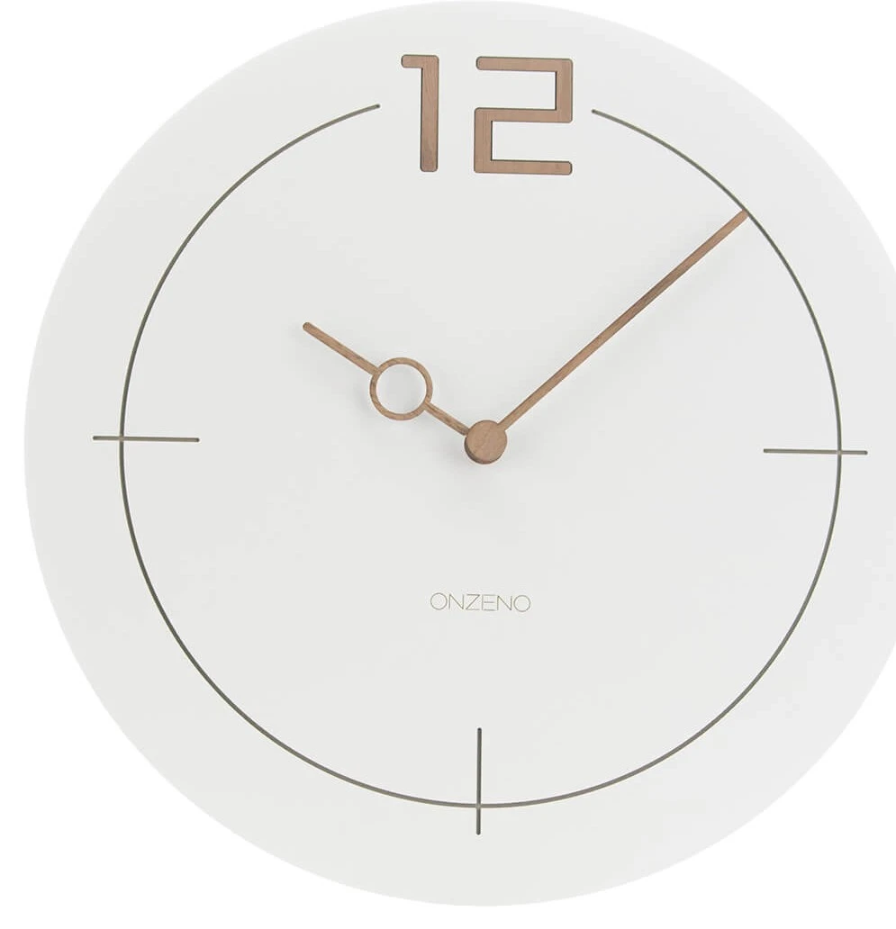 ONZENO Design Wanduhr THE WHITE. 3 ONZENO Design Wanduhr THE WHITE.
