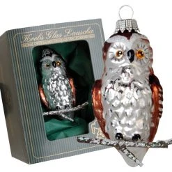 Krebs Glas Lauscha Mick die kleine Eule aus Glas 8cm