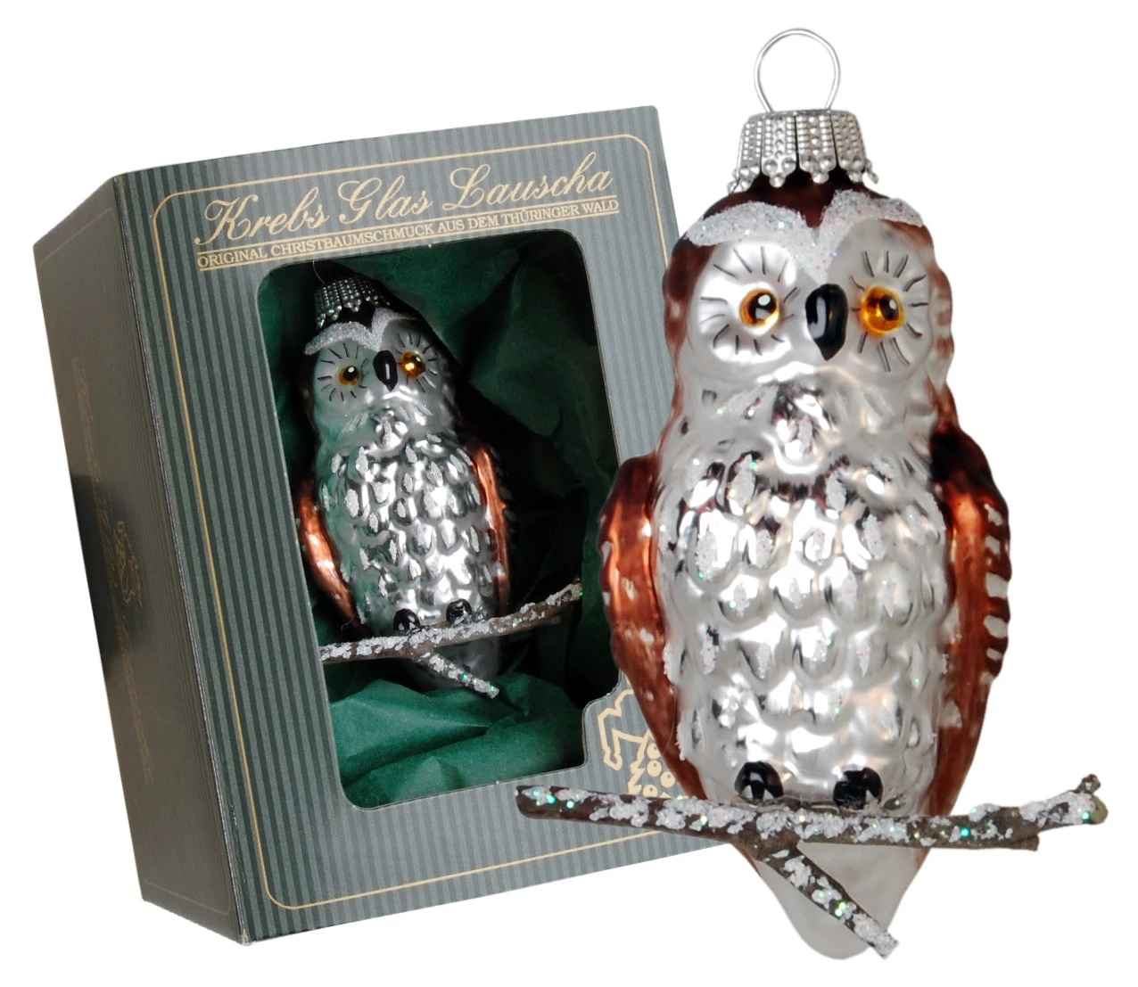 Krebs Glas Lauscha Mick die kleine Eule aus Glas 8cm 3 Krebs Glas Lauscha Mick die kleine Eule aus Glas 8cm
