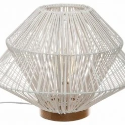Atmosphera Créateur d'intérieur Tischleuchte, Rattan, weiß, H33