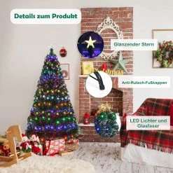 Costway 150cm LED Künstlicher Weihnachtsbaum -Günstiges Deko Geschäft be0f96460e20499cb86eebc1302f47df
