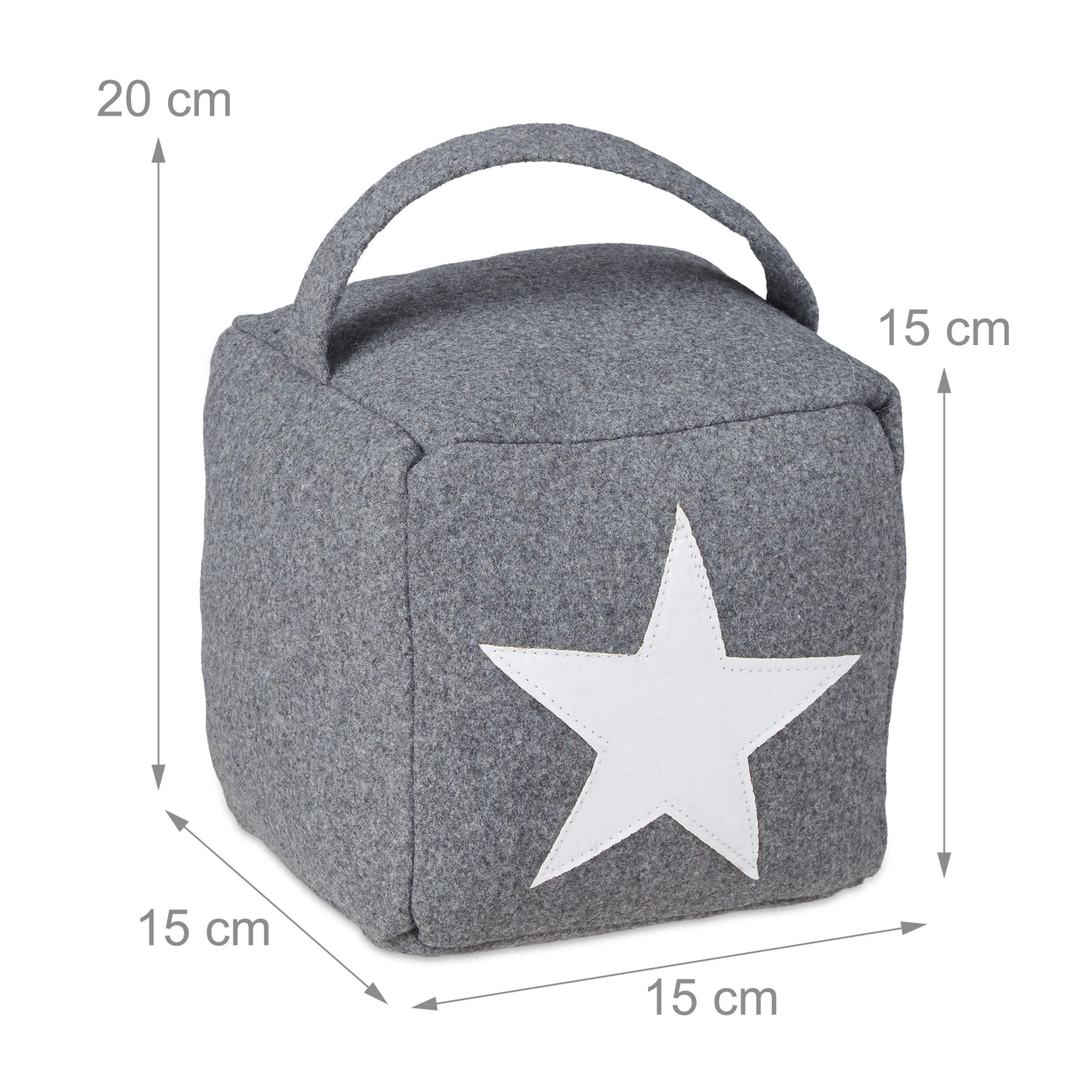 Relaxdays Türstopper Stern mit Griff - Grau - Weiß 9 Relaxdays Türstopper Stern mit Griff - Grau - Weiß – Bild 7