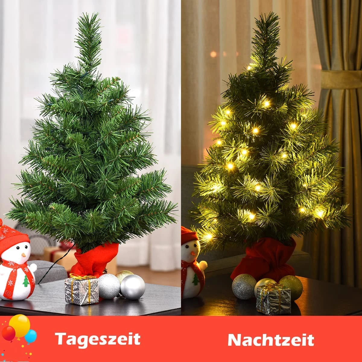 Costway 60cm LED Künstlicher Weihnachtsbaum 5 Costway 60cm LED Künstlicher Weihnachtsbaum – Bild 3