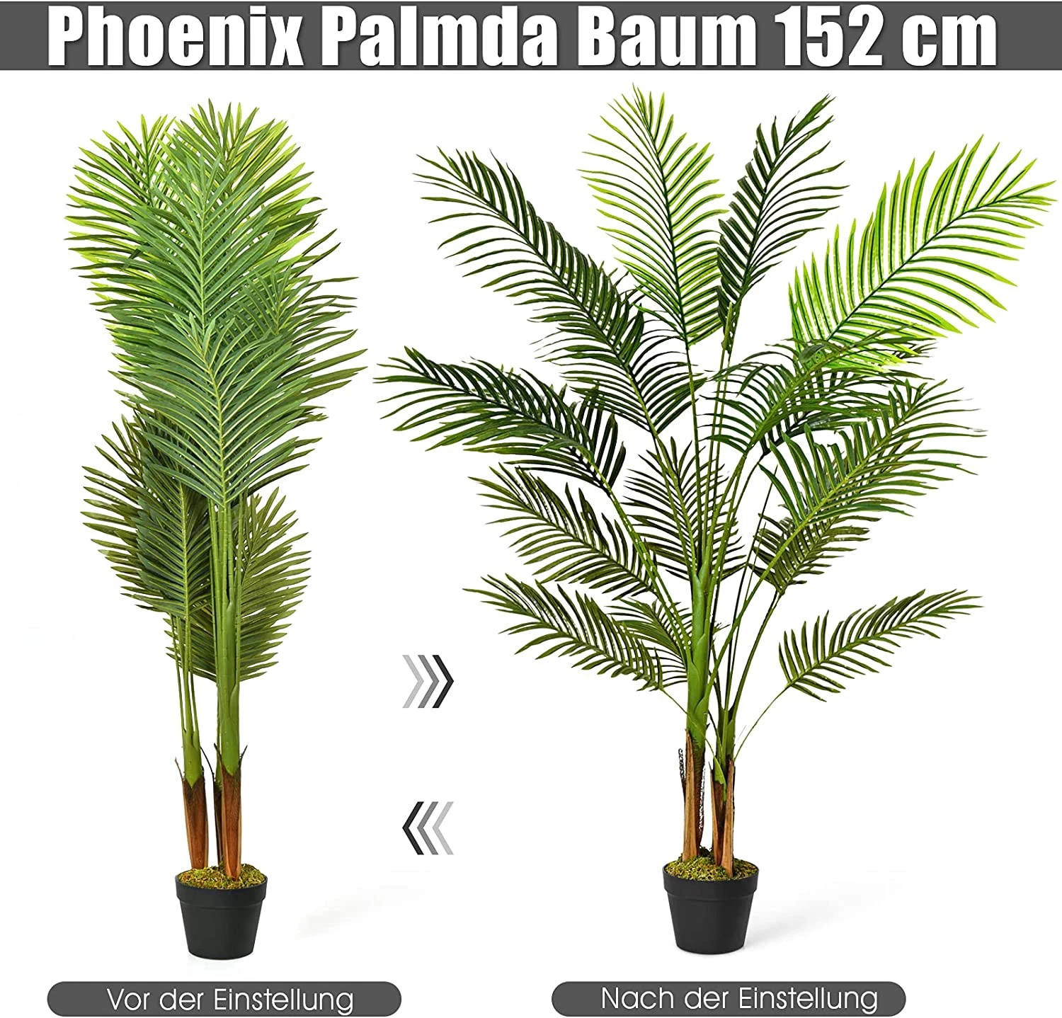 Costway Kunstbaum Phoenix Palme 5 Costway Kunstbaum Phoenix Palme – Bild 3
