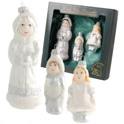 Krebs Glas Lauscha Weiß 9-13cm Märchenset Die Schneekönigin