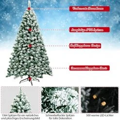 Costway 225cm LED Künstlicher Weihnachtsbaum -Günstiges Deko Geschäft c1a20b7a68b54b65b2a12e6249b35001