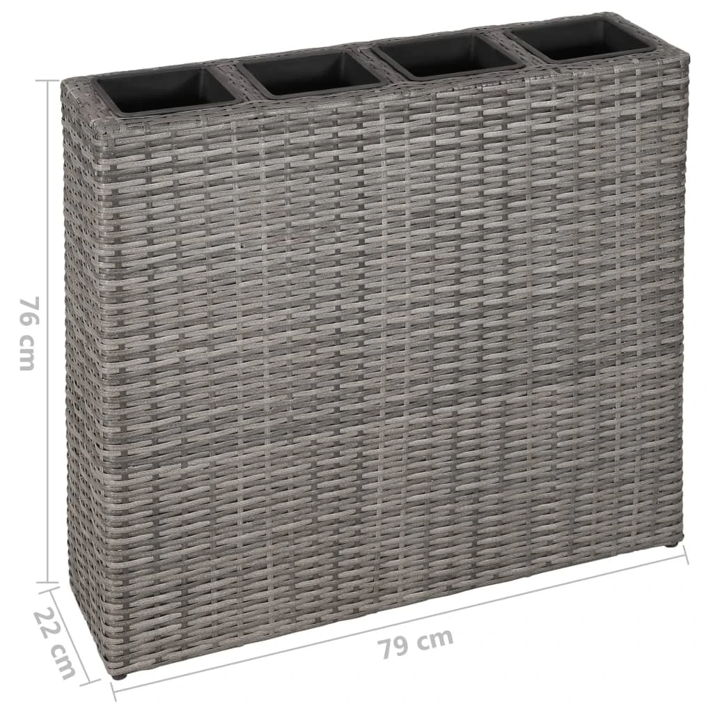 VidaXL Hochbeet - vidaXL Garten-Hochbeet mit 4 Töpfen Poly Rattan Grau 8 VidaXL Hochbeet - vidaXL Garten-Hochbeet mit 4 Töpfen Poly Rattan Grau – Bild 6
