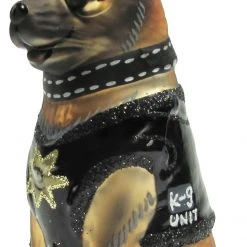 Krebs Glas Lauscha 11cm Deutscher Schäferhund als Polizist