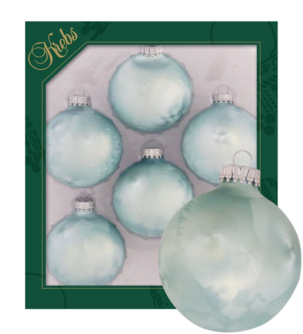 Krebs Glas Lauscha Aqua-Eislack 7cm Glaskugeln uni 3 Krebs Glas Lauscha Aqua-Eislack 7cm Glaskugeln uni