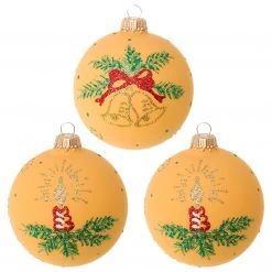 Krebs Glas Lauscha 8cm Glaskugel mit Kerze und Glocke