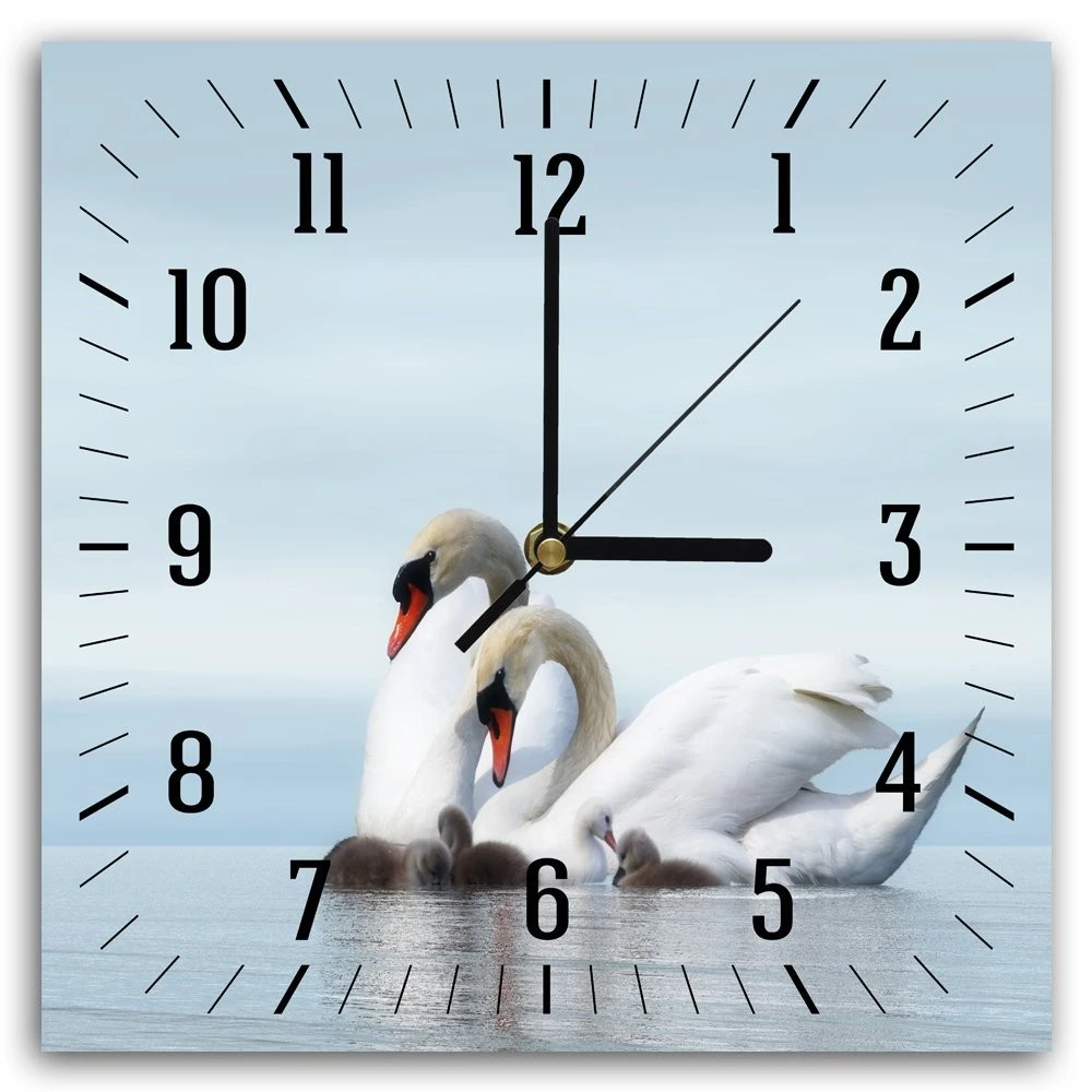 LegendArte Wanduhr - Familie des Schwanes 3 LegendArte Wanduhr - Familie des Schwanes