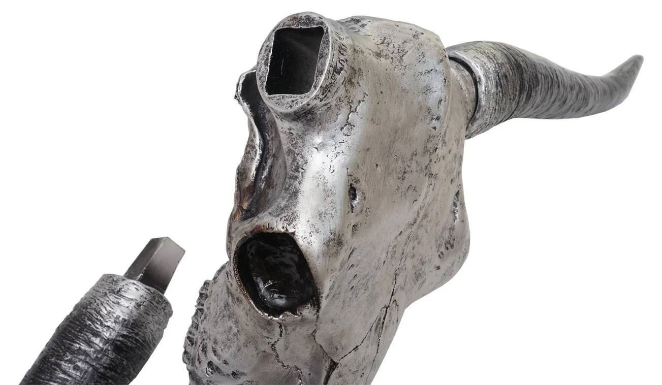 Deko Schädel 132cm HWC-A14 Stier - Silbergrau 6 Deko Schädel 132cm HWC-A14 Stier - Silbergrau – Bild 4