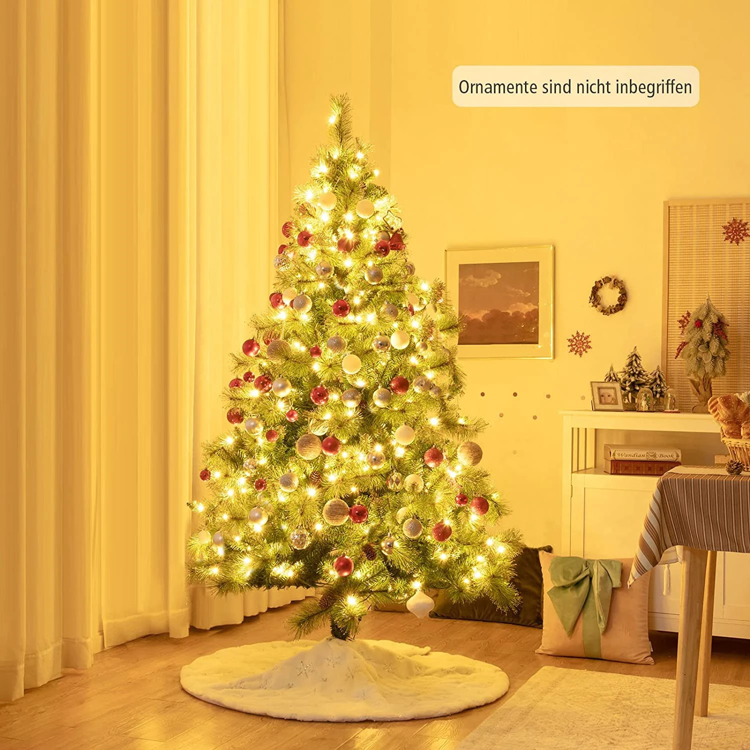 Costway 180cm LED Künstlicher Weihnachtsbaum 4 Costway 180cm LED Künstlicher Weihnachtsbaum – Bild 2