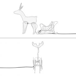 Home&Styling Collection LED Deko Rentier mit Schlitten, warmweiß - Durchscheinend - 39 x 20 x 55 cm -Günstiges Deko Geschäft cd4843830af44a7dab398bf2baead5c4