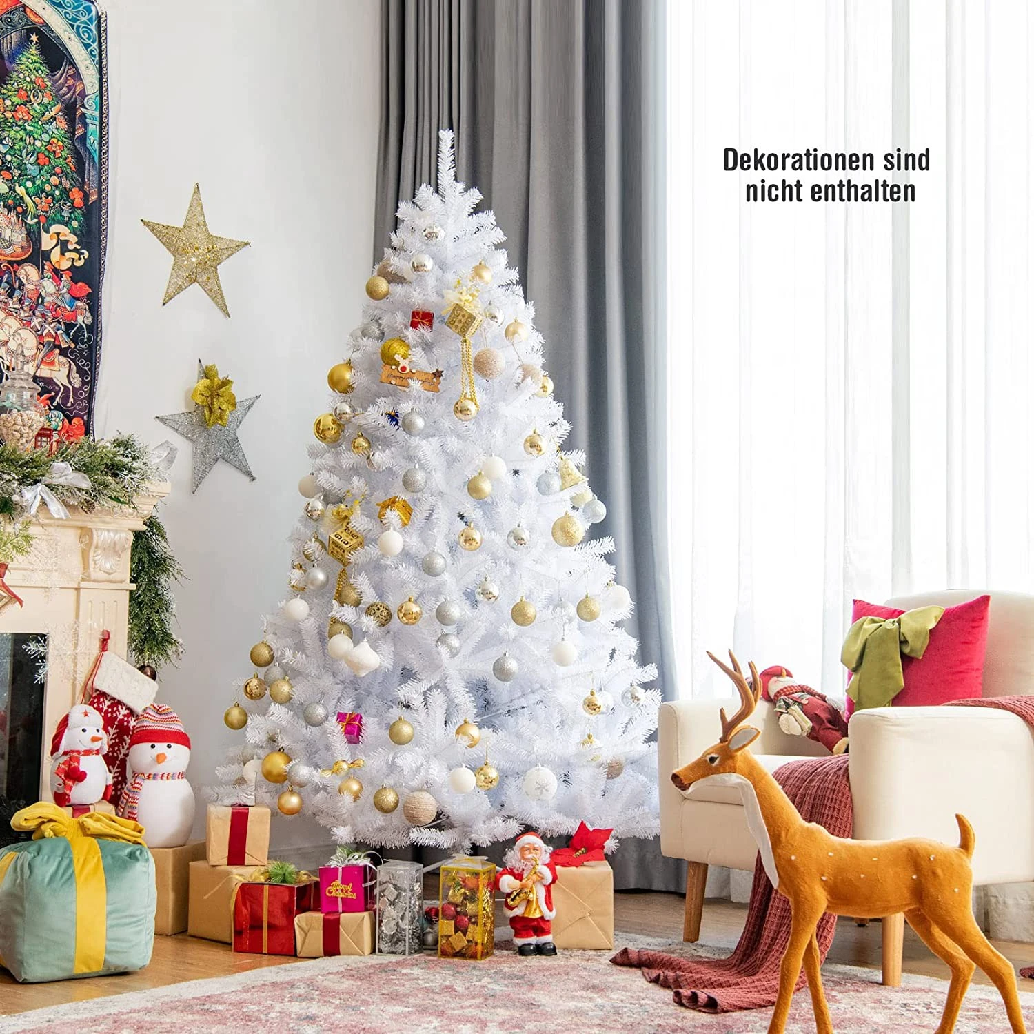 Costway 180cm Künstlicher Weihnachtsbaum 4 Costway 180cm Künstlicher Weihnachtsbaum – Bild 2