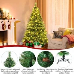 Costway 180cm LED Künstlicher Weihnachtsbaum 10 Costway 180cm LED Künstlicher Weihnachtsbaum -Günstiges Deko Geschäft d0d5cc10b3d6466a94f62815526a7147