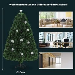 Costway 210cm LED Künstlicher Weihnachtsbaum 13 Costway 210cm LED Künstlicher Weihnachtsbaum -Günstiges Deko Geschäft d22d5fa2106e46e382bdca1c33b20744