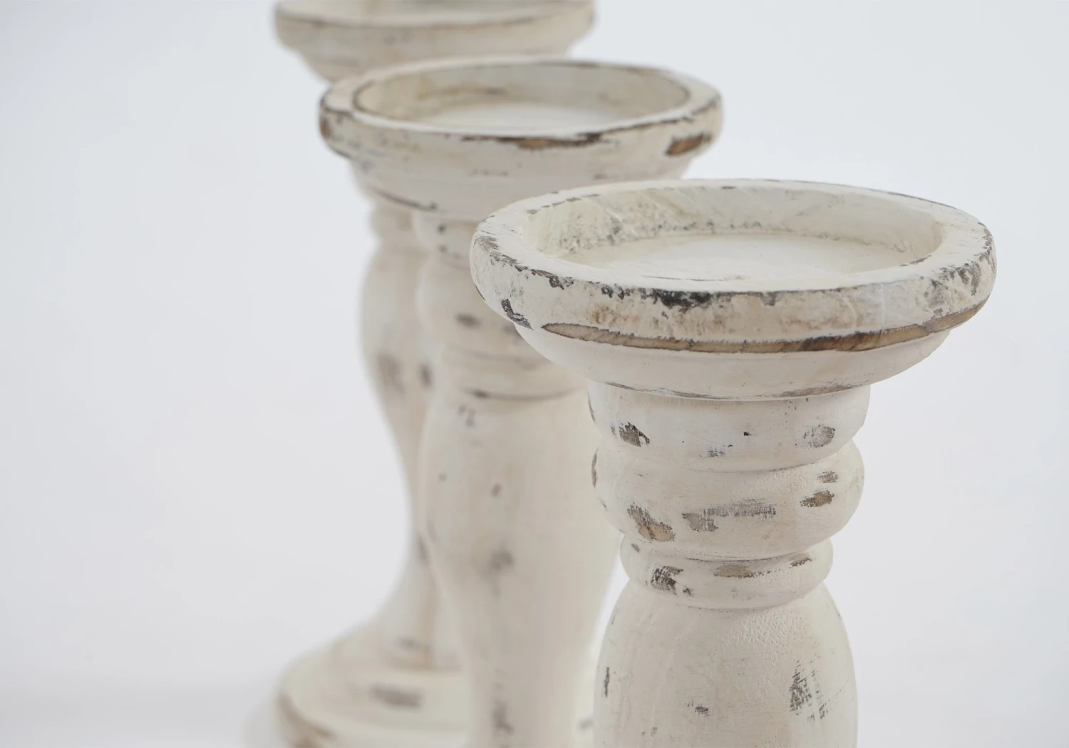 HWC Kerzenständer T361 (3er-Set) - Weiß 5 HWC Kerzenständer T361 (3er-Set) - Weiß – Bild 3