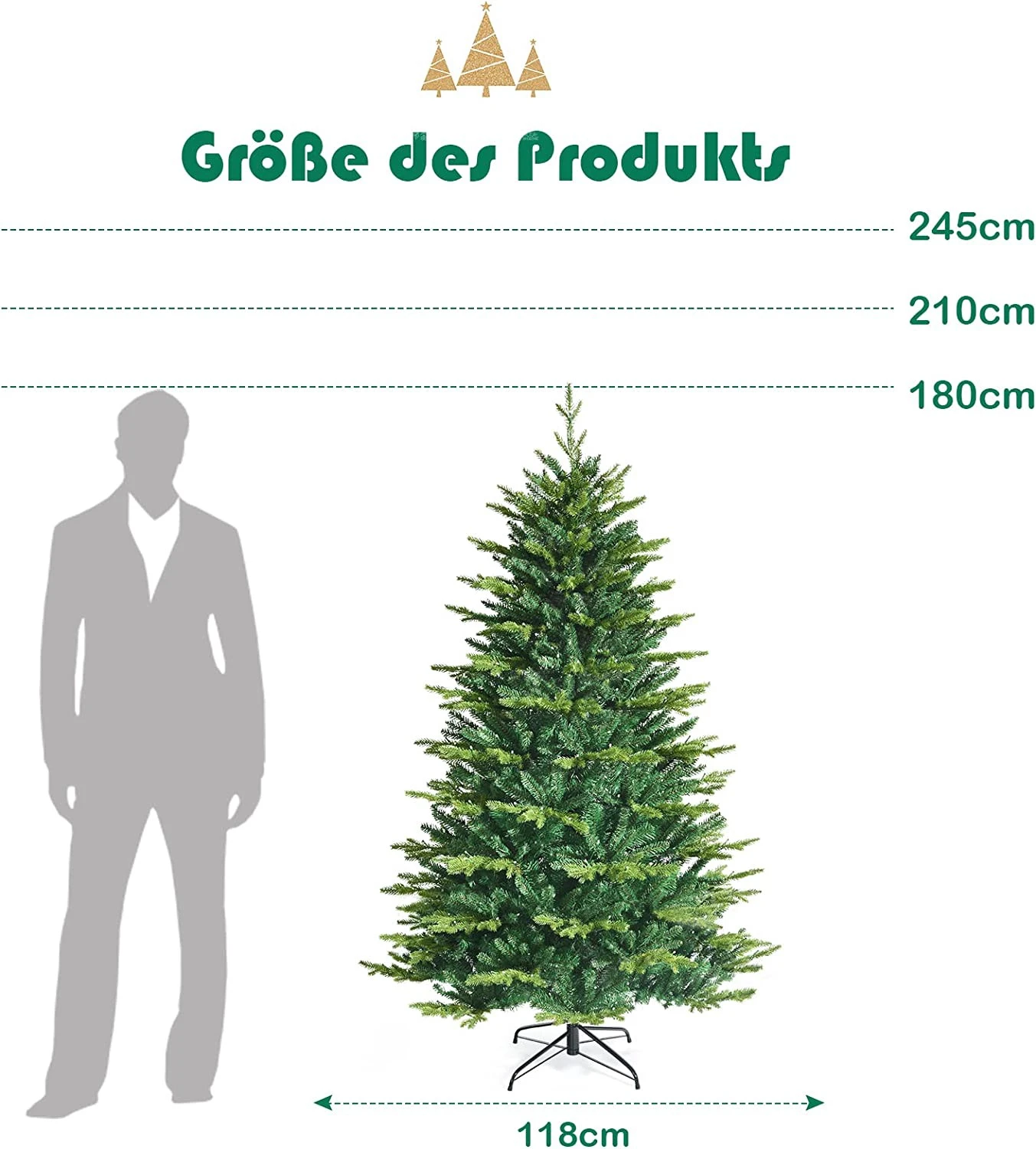 Costway 180cm LED Künstlicher Weihnachtsbaum 8 Costway 180cm LED Künstlicher Weihnachtsbaum – Bild 6