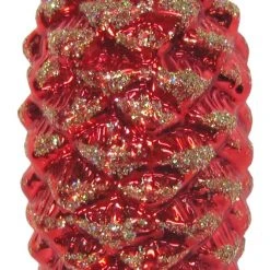 Krebs Glas Lauscha Rot 10cm Tannenzapfen aus Glas