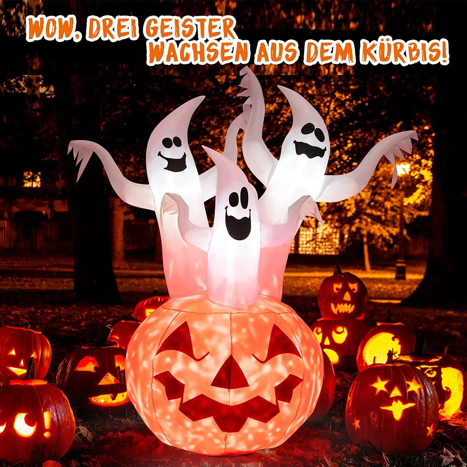 Costway Aufblasbarer Halloween-Kürbis 10 Costway Aufblasbarer Halloween-Kürbis – Bild 8