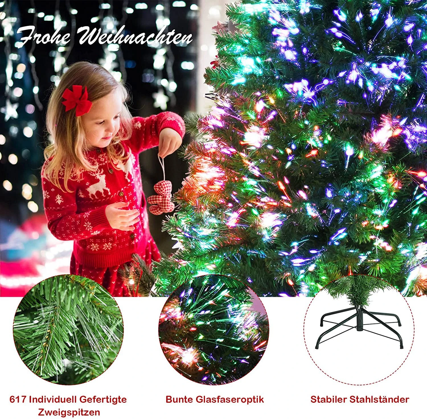 Costway 180cm Künstlicher Weihnachtsbaum 6 Costway 180cm Künstlicher Weihnachtsbaum – Bild 4